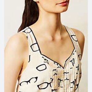 Anthropologie glasses print top.